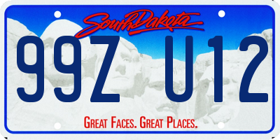SD license plate 99ZU12
