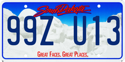SD license plate 99ZU13