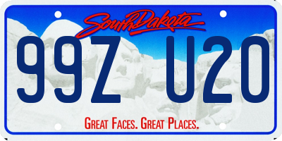 SD license plate 99ZU20