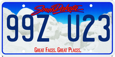 SD license plate 99ZU23