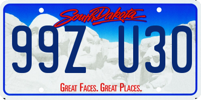 SD license plate 99ZU30