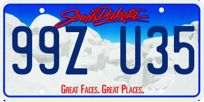 SD license plate 99ZU35