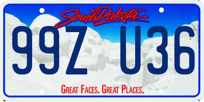 SD license plate 99ZU36