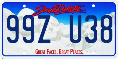 SD license plate 99ZU38