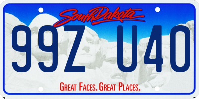SD license plate 99ZU40