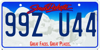 SD license plate 99ZU44