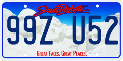 SD license plate 99ZU52