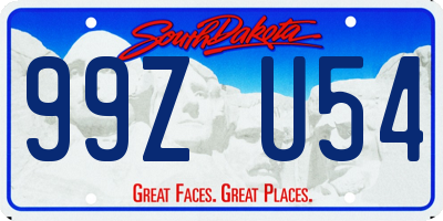 SD license plate 99ZU54