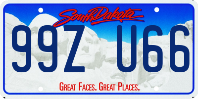 SD license plate 99ZU66