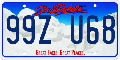SD license plate 99ZU68