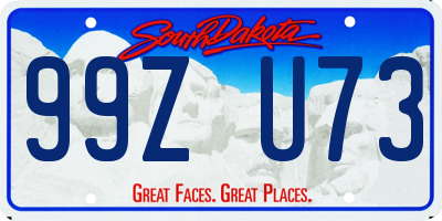 SD license plate 99ZU73