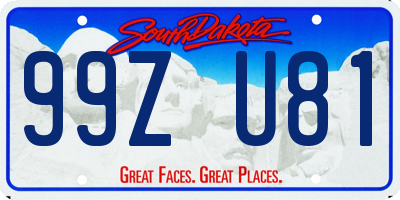 SD license plate 99ZU81