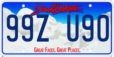 SD license plate 99ZU90