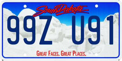 SD license plate 99ZU91