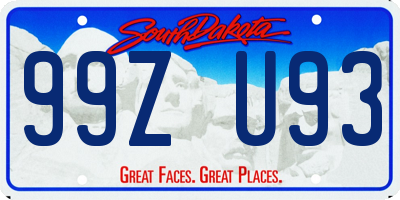 SD license plate 99ZU93