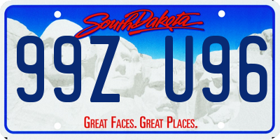 SD license plate 99ZU96