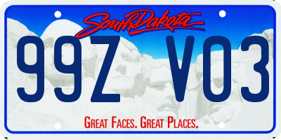 SD license plate 99ZV03