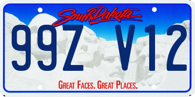 SD license plate 99ZV12