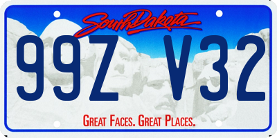 SD license plate 99ZV32