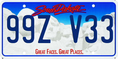 SD license plate 99ZV33