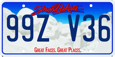 SD license plate 99ZV36