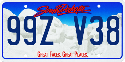 SD license plate 99ZV38