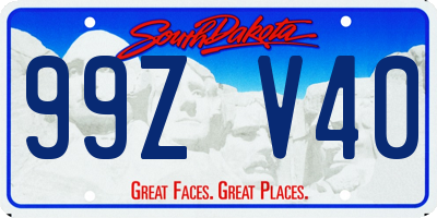 SD license plate 99ZV40