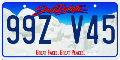 SD license plate 99ZV45