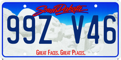 SD license plate 99ZV46