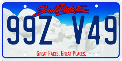 SD license plate 99ZV49