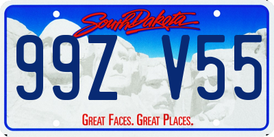 SD license plate 99ZV55