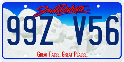SD license plate 99ZV56
