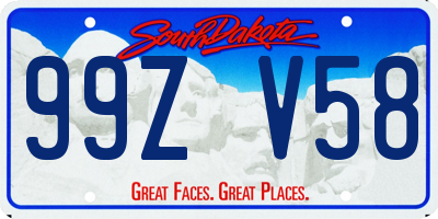 SD license plate 99ZV58