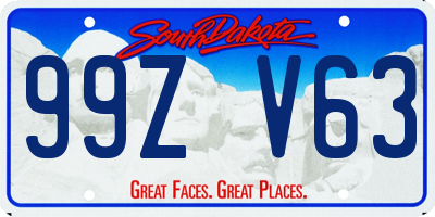 SD license plate 99ZV63