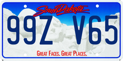 SD license plate 99ZV65