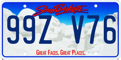 SD license plate 99ZV76