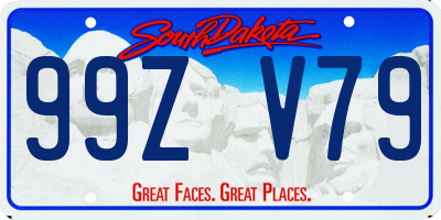 SD license plate 99ZV79