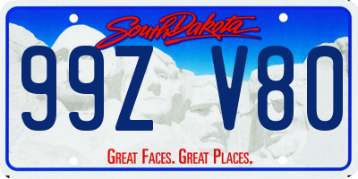 SD license plate 99ZV80