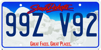 SD license plate 99ZV92