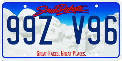 SD license plate 99ZV96