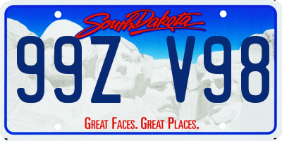 SD license plate 99ZV98