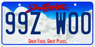 SD license plate 99ZW00