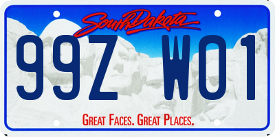SD license plate 99ZW01