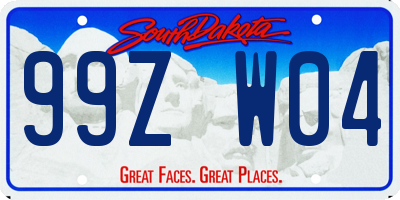 SD license plate 99ZW04
