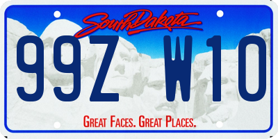 SD license plate 99ZW10