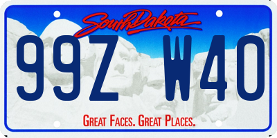 SD license plate 99ZW40