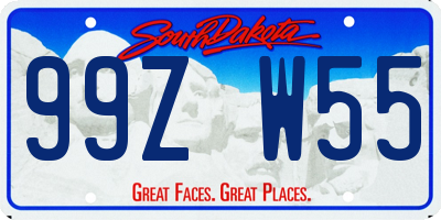 SD license plate 99ZW55