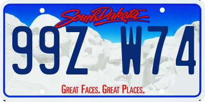 SD license plate 99ZW74
