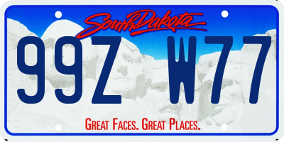 SD license plate 99ZW77