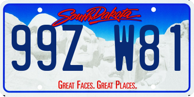 SD license plate 99ZW81
